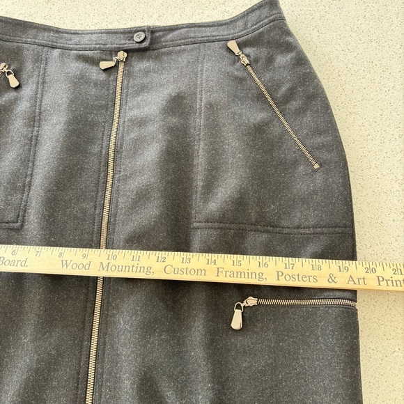 Doncaster Black Zipper Midi Pencil Skirt Wool Fully Lined Sz 10 Luxury Designer - Picture 12 of 13